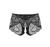 Charinor Sexy Unterwäsche Für Frau Erotisch, Sexy Dessous, Slip Ouvert Damen Slip Im Schritt Offen,Desusse Reizwäsche Für Sex Damen und Frauen(Schwarz-M)