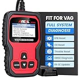 ANCEL VD500 OBD2 Diagnosegerät für VW/für Audi/für Skoda/für Seat, Fehlercodes Auslesen und Löschen Motor EPB ABS SRS OBD Öl TPS Zurücksetzen Reset Tool in Deutsch