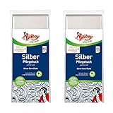 POLIBOY Silber Pflegetuch – Silberputztuch gegen Anlaufstellen – Wiederverwendbares Silberpoliertuch für Besteck und Schmuck - 2x 1 Tuch - Made in Germany