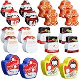 Yaomiao 20 Stück Weihnachts-Keksdosen aus Metall mit Deckel, Weihnachtsmann, Schneemann, Lebkuchen, Pinguin, Keksdosen für Geschenk, Urlaub, kleine Kekse, Süßigkeiten, Leckerli-Geschenkdosen Box