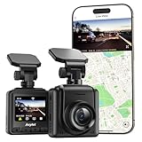 Dashcam Auto WiFi 2K, Mini Vorne Autokamera Unterstützt externes GPS-Modul,APP,IPS-Bildschirm,Ultra Nachtsicht,150°Weitwinkel,WDR,24 Std. Parkmodus und Bewegungserkennung,G-Sensor