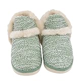 LIFKOME 1 Paar Baumwollschuhe Indoor-winterschuhe Socken Für Erwachsene Verdickt Baumwolle Winterpantoffeln Für Die Dame Indoor-bodenschuhe Kalt Gemütlich Drinnen Innen: Plüsch Green
