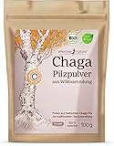 Chaga Pilz Pulver Bio - 100g - Aus Wildsammlung - Für Chaga Tee in Bio-Qualität und weitere Anwendungen - Aus Estland