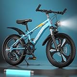 Mountain Kinderfahrrad 24 Zoll 21 Gang Integrierte Rad Stoßdämpfung Doppelscheibenbremse Jungen und Mädchen Teenager B,20 inches