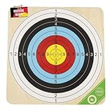 FLITZEBOGEN Kinder Zielscheibe aus Holz 44 cm – für Saugnapfpfeile, 5 Farbzonen & 10 Wertungsringe, glanzlackiert, mit Aufhängung, nachhaltig & robust