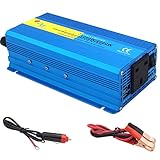 2000W Reine Sinus -Wellenleistung Wechselrichterwandler DC 12V 24 V bis 220 V Wechselstromkonverter, Autokraftwechselrichter mit Zigaretten -Alligator -Clips für Luftkompressor -Laptops,2000W-24V