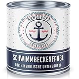 Schwimmbeckenfarbe SEIDENMATT Achatgrau RAL 7038 Grau für Beton Poolfarbe Schwimmbadfarbe Schwimmbeckenbeschichtung Unterwasserfarbe // Hamburger Lack-Profi (1 L)