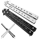 Schmetterlings Kamm,2 Stück Butterfly Kamm Edelstahl Faltbarer,Trainings Kamm, Faltbarer Taschenkamm, Haarstyling Zubehör Butterfly Kamm Anfänger, Haar Kamm für Haar