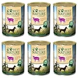 Best Nature Adult, Nassfutter für Hunde, 6X 400g - Lamm mit Kartoffeln, Petersilie und Distelöl - Hundefutter in Premiumqualität
