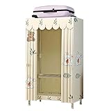 HUHJYUGE Kleiderschrank Stoffschrank Stabil, Kleiderschrank Stoff mit Stange, Faltschrank Camping Hoch, Garderobenschrank Schmal, Textilschrank Outdoor, für Kleidung, Schuhe, Spielzeug