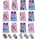 K_Po_p De_mons Hun_ters Geschenktüten Geburtstag, 12 Stück Coole Hallyu-Geschenktüte mit 12 Aufkleber, Cartoon-Süßigkeiten, Desserttüte, Partyzubehör für Kinder, Partyartikel für Jungen und Mädchen