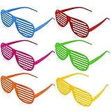 Ainiv 6 Paar Shutter Shades Brille, Transparente Candy Color Sonnenbrille für Geburtstagsfeier, Halloween, LNeuheit Party ustige Partybrillen für Erwachsene, Jungen und Mädchen 6er Pack