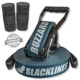 BUZZARD Easyline - Nachhaltiges Slackline-Set 15 m mit Baumschutz 120 cm - Made in Germany