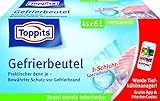 Toppits Gefrierbeutel Vorratspack, 6 Liter, 45 Stück, Standboden, Transparent