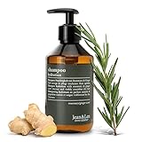 Jean & Len Feuchtigkeit Shampoo Rosemary & Ginger, für trockenes und sprödes Haar, mit Feuchtigkeitskomplex, würzig-frischer Duft von Rosmarin & Ingwer, ohne Parabene und Silikone, 300 ml