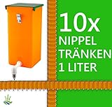 agrarking.de 10x Kaninchentränke 1 Liter Hamster Wasserspender - Metall Aufhängung