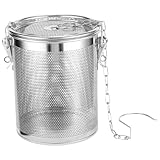 Gewürzinfuser zum Kochen 4 x 4 Edelstahl -Gewürzinfuser wiederverwendbares Mesh -Teesieb robuster Teeball für loses Blatt mit Deckel und Kettenhaken für Küche
