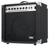 Soundking AK20-GR Gitarrenverstärker 60 Watt - 3-Band Equalizer - 8' Speaker mit 2 Kanälen, clean & overdrive - Kopfhörerausgang & Lautsprecheranschluss - Idealer Amp mit Extra robusten Schutzecken