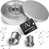 AVANA Edelstahl Ausstechformen 12 Stück Ringe Keksformen Cutter Set Speiseringe Keks Cookie Rund Plätzchen Ausstecher mit Aufbewahrungsbox