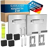 Garrandt - Alu Dibond und Acrylbilder Aufhängung - Bilderhaken selbstklebend - Alu Dibond Aufhängung - Bild Aufhänger - Bilderaufhänger zum kleben - Haftbleche selbstklebend - Befestigungsset bis 6kg