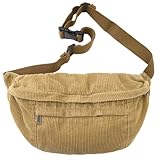 Bauchtasche Damen Herren Cord groß Crossbody Bag Brusttasche Gürteltasche Hüfttasche Umhängetasche für Reisen Schule Arbeit und den täglichen Gebrauch Geschenke, Khaki