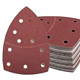 MANICAF Schleifpapier Dreieckschleifer, 25 Stück Deltaschleifer Schleifpapiers 40 Körnungen, 11 Loch Schleifpapier Klett 105mm x 150mm Schleifblätter für Schleifmaschinen