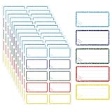 120 Stück Etiketten Selbstklebend Schule, Buchetiketten Schule, Schuletiketten Namensetiketten, Klebeetiketten zum Beschriften, für Schulkind Kinder Junge Mädchen (5 Farben)