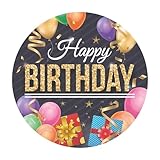 Dekora, Happy Birthday Essbare Oblate, Geburtstagskuchendeko für Kinder, Runder Cake Topper 20 CM (Happy Birthday)