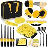 Herrfilk Auto Reinigungsset, 20 Pcs Autopflege Set, Auto Detailing Pinsel Auto Waschset für Auto Reinigung Innenraum und Außen, Lüftungsschlitz, Armaturenbrett, Motor, Rädern, Haushaltsreinigun