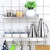 304 Edelstahl Hakenregal Küche Gewürzregal Multifunktionales Haushaltsregal Wandregal Wandregal Küche Regal mit Haken Badzubehör