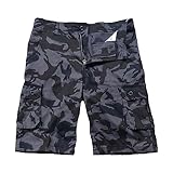 WLHBF Lightning Deals of Today Herren Cargohose Herren-Cargo-Shorts mit Tarnmuster, Baumwolle, entspannte Camouflage-Cargo-Shorts, Klassische Passform, mehrere Taschen, lässig