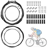 KQWVZ 2 Sätze Bowdenzug Universal Fahrrad Schaltzug Set, Fahrrad Bremskabel Set, Universal Fahrrad Schaltzug Set mit Endhülsen, Bremszug Fahrrad Hinten Und Vorne für Mountainbike Rennrad Fahrrad