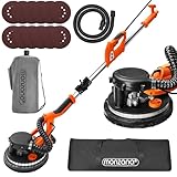 MONZANA® Trockenbauschleifer 750 Watt max Drehzahl 1750 U/min 12x Ø 225mm Schleifscheiben inkl Absaugbeutel LED-Licht Deckenschleifer Schleifmaschine