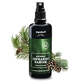 AllgäuQuelle® BIO Infrarotkabine Duftspray mit 100% Bio-Öle Allgäuer Naturluft Alpenzirbe Lorbeere Fichte Kiefer (100ml). Natürlicher Infrarotsauna-duft m. ätherische Öle. BIO Infrarotkabinen-Duftöl