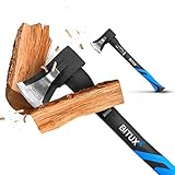 BITUXX Spaltaxt Spaltbeil Axt Beil Spalthammer Spaltkeil Fiberglas Forst Set - Die Perfekten Werkzeuge für Garten und Wald (Spaltaxt 1000g)