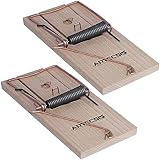 ARTECSIS 2er Pack mit klassischen Rattenfallen aus Holz, Schlagfalle, Schnappfalle, wiederverwendbar, Starke Schlagkraft, innen anwendbar