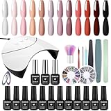 Gel Nagellack Set, VANREESA 12 Farben U V Gel Nagellack Starter Set mit 36W Nagellampe Schellack Nagellack Starterset Gel Farblack Set Geschenk für Frauen