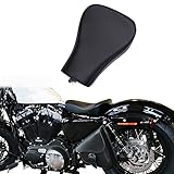 Motorrad Solo Sitz, Motorrad Front Fahrer Solo Sitzkissen Motorradsitze Weiche wasserdichte Passform für Sportster XL883 XL1200 48 72 2010-2015 Cafe Racer, Schwarz.