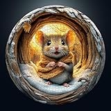 Puzzle 1000 Teile Erwachsene, Klassische Puzzles Runden, Visuell 3D Höhlenmaus, 67.5 x 67.5cm Jigsaw, Blaue Papierkarte Unregelmäßige Einzigartige 1000 Puzzle für Familie Freunde