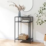 [en.casa] Konsolentisch Kumlinge Wohnzimmertisch schmal 55 x 30 x 85 cm Flurtisch mit Ablage Diele Metall Schwarz