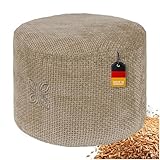 OMNANA® Cushy™ Meditationskissen rund – Sitzkissen 10cm/15cm/20cm hoch – Chenille Yogakissen mit Dinkelfüllung – Bodenkissen, Kissen für Meditation & Entspannung – Made in Germany