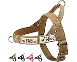 Eeyfarog No Pull Hundegeschirr für kleine mittelgroße Hunde, reflektierend ausbruchsicher verstellbar ohne Zug, Hundegeschirr (Braun, L)