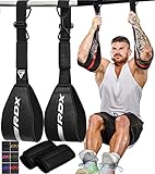 RDX bauchmuskelschlaufen, Maya Hide Leder Gepolstert AB Straps D-Ring für Bauchübungen Trainingseinheiten Klimmzüge Fitness Gym beinheben, Männer und Frauen armschlaufen Training schlaufen Schlinge