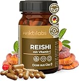 Viktilabs© - Premium Reishi Kapseln mit Vitamin C – Hochdosiert mit 495 mg Reishi Extrakt je Kapsel | 210-Tage-Vorrat | Laborgeprüft | Entwickelt in Deutschland | Ohne Zusätze