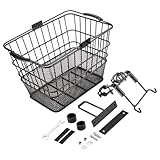 Amagogo Fahrradkorb, Gepäckträger für Fahrräder, universell einsetzbar, mit Haken, einfache Montage, Haustierhalterung, Fahrradlenkerkorb, Style B