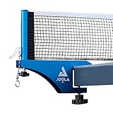 JOOLA Tischtennisnetz WX Aluminium Tischtennisnetz-Garnitur für Indoor/Outdoor Tischtennisplatten | Verstärkter Baumwollgarn mit Höhenverstellschraube Blau eloxiert 183 cm x 15,25 cm