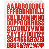 490 Stücke Buchstaben Aufkleber,5 Blätter 1 Zoll Selbstklebendes Vinyl Buchstaben Punzierung Kit für Postfach,Scrapbook, DIY und Basteln, Klebebuchstaben Wetterfest - Rot