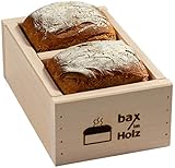 bax im Holz Brot-Holzbackrahmen aus naturbelassenem, massivem Buchenholz für leckeres, selbstgebackenes Brot, Holzfarbe 500g - 1000g - einfach