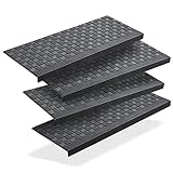 BigDean 4er Set Stufenmatten aus Gummi - 65x25cm - Treppenstufen Matten für Außen Outdoor - Antirutschmatten Treppe Anti-Rutsch Gummimatten - Made in EU