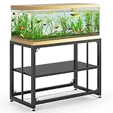 Tocretoare Aquariumständer aus Metall, 92,7 cm L x 47 cm B x 74 cm H, doppellagiges Aufbewahrungsdesign, geeignet für Zuhause und Büro, 299 kg Kapazität, schwarz (Tank nicht im Lieferumfang enthalten)